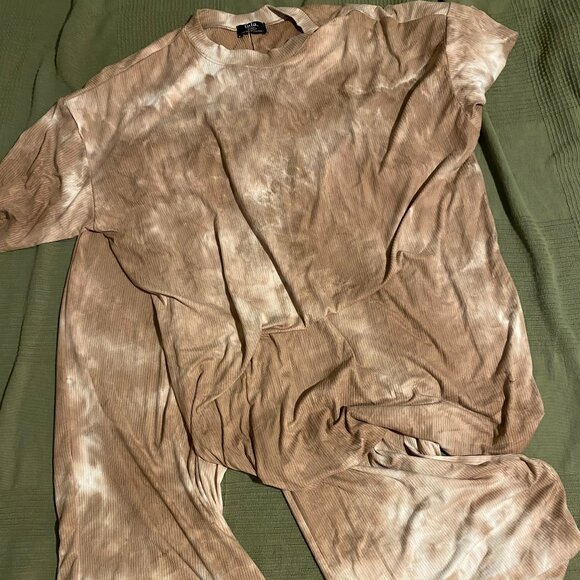 Dressed in Lala Lex Ribbed Playsuit in Iced Latte Tie Dye 3XL - Picture 6 of 6